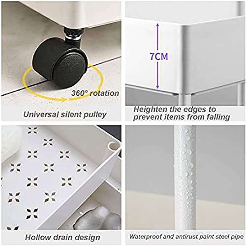 Rack de armazenamento de cozinha, carrinho de armazenamento de 5 camadas com rodas, carrinho utilitá