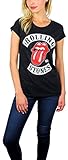 Rolling Stones Womens Logo Graphic Tee (Small, 78 Black)