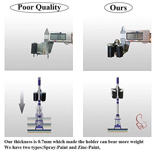 3-H Uchwyt na miotłę, ścienny, 20 sztuk, stal sprężynowa ma grubość 0,7 mm zamiast 0,5 mm, uchwyt na szufelę, uchwyt ścienny miotła na grzbiety, drzwi, ściany, mury, do 4 kg (20 sztuk)