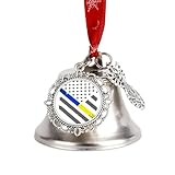 Decorazione natalizia divertente con campanelle di Natale, bandiera blu e gialla degli Stati Uniti, decorazione da appendere all'albero di Natale per le feste