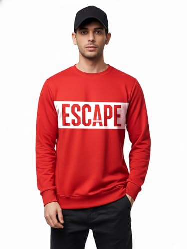 Image of LEOTUDE Men's Sweatshirt | Winter Wear for Men & Casual Streetwear (Color Red)