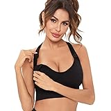 seryero Still BH ohne Bügel sportliche BHS für Schwangere breite Träger Still Bustier Still BH gepolstert mit geschickter Clips an Vorderseite einfach zu stillen