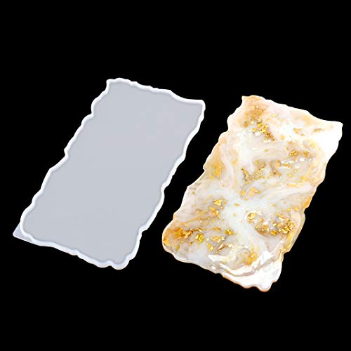 iSuperb Epoxidharz Formen Irregulär Tray Silikonform Resin Mold für DIY Teetablett Obsttablett Kunsthandwerk (Rechteck)