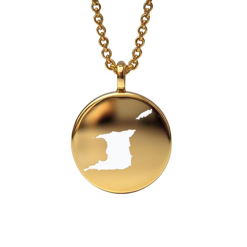Pendentif Trinité-et-Tobago en argent sterling et plaqué or 14 carats précieux