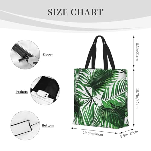 Palm Tree Print Women's Portable Tote Bag - Large Shopper for Beach,Travel,Gym | Summer Handbag4