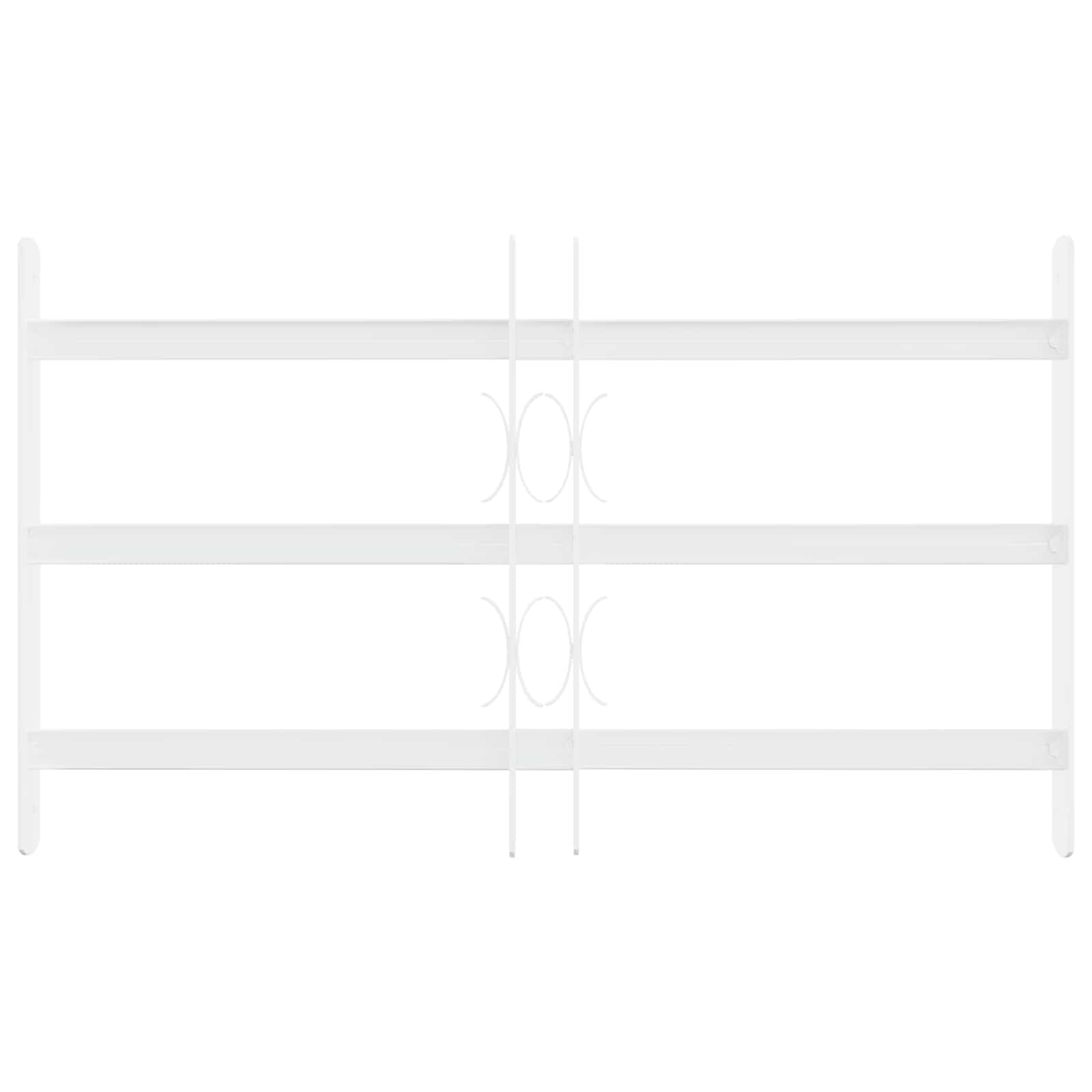 Rejilla de seguridad para ventana con 3 barras transversales, ajustable de 43 a 74 cm, acero galvanizado, 3 piezas, para madera, plástico, aluminio, ventanas, antirrobo, exterior