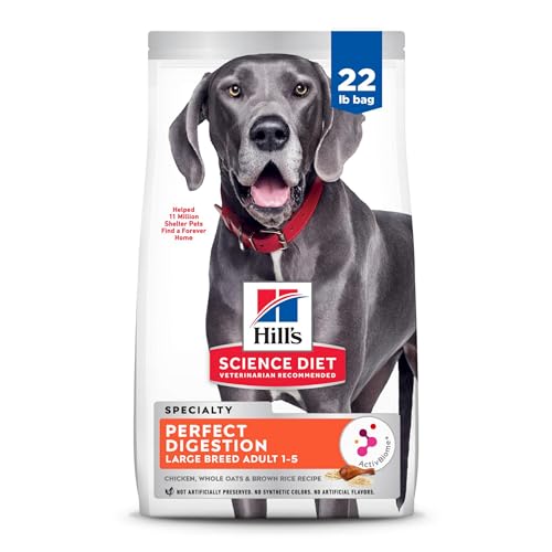 Hill's Science Diet Adult 1-5 Perfect Digestion Large Breed Dry Dog Food, Chicken, Brown Rice...
