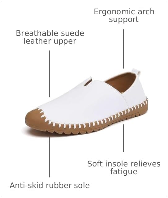 Image of Men's Genuine Leather Loafer Shoes Slip On Soft Walking Driving Shoes