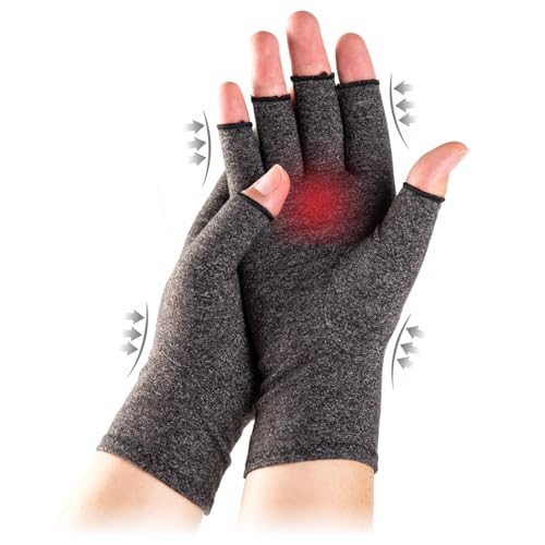 TFUSOM Fingerless Gloves for Women Arthritis Gloves for Women for Pain, Men Fingerless Compression Wrap for Hand Pain and Osteoarthritis Compression Gloves M,DarkSlateGray