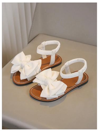GORGLITTER Girl's Sandals Dressy Bow Open Toe Slides Flats Summer Cute Vacation Sandals with Ankle Strap 5