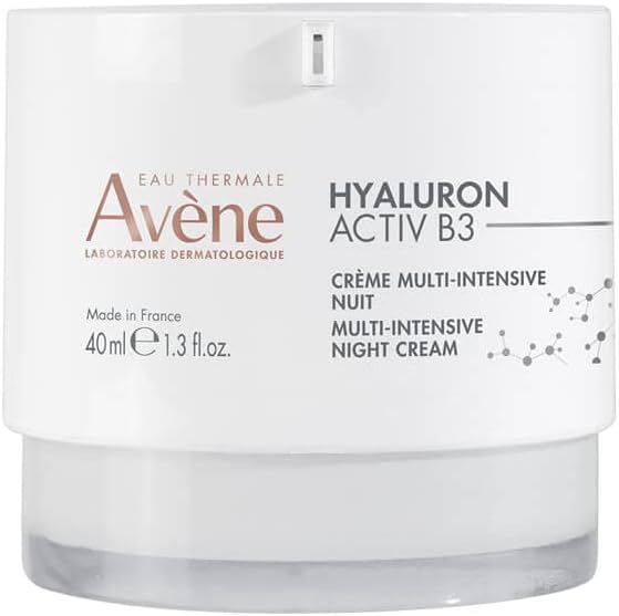 Avรจne Hyaluron Activ B3 Multi-Intensive Night Cream 40ml, Anti-Ageing and Anti-Wrinkle Face Cream with Retinal, Niacinamide and Hyaluronic Acid