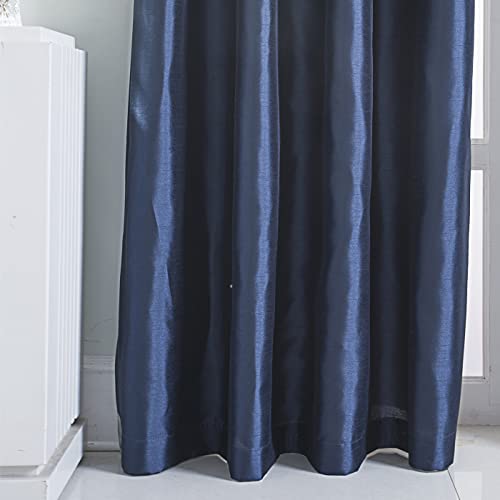 Image of GYROHOME Faux Silk Blackout Curtains with Black Liner, Solid Window Treatment Drapes for Bedroom Living Room, Thermal Insulated Grommet Top (2Panels,52x108inch,Navy Blue)