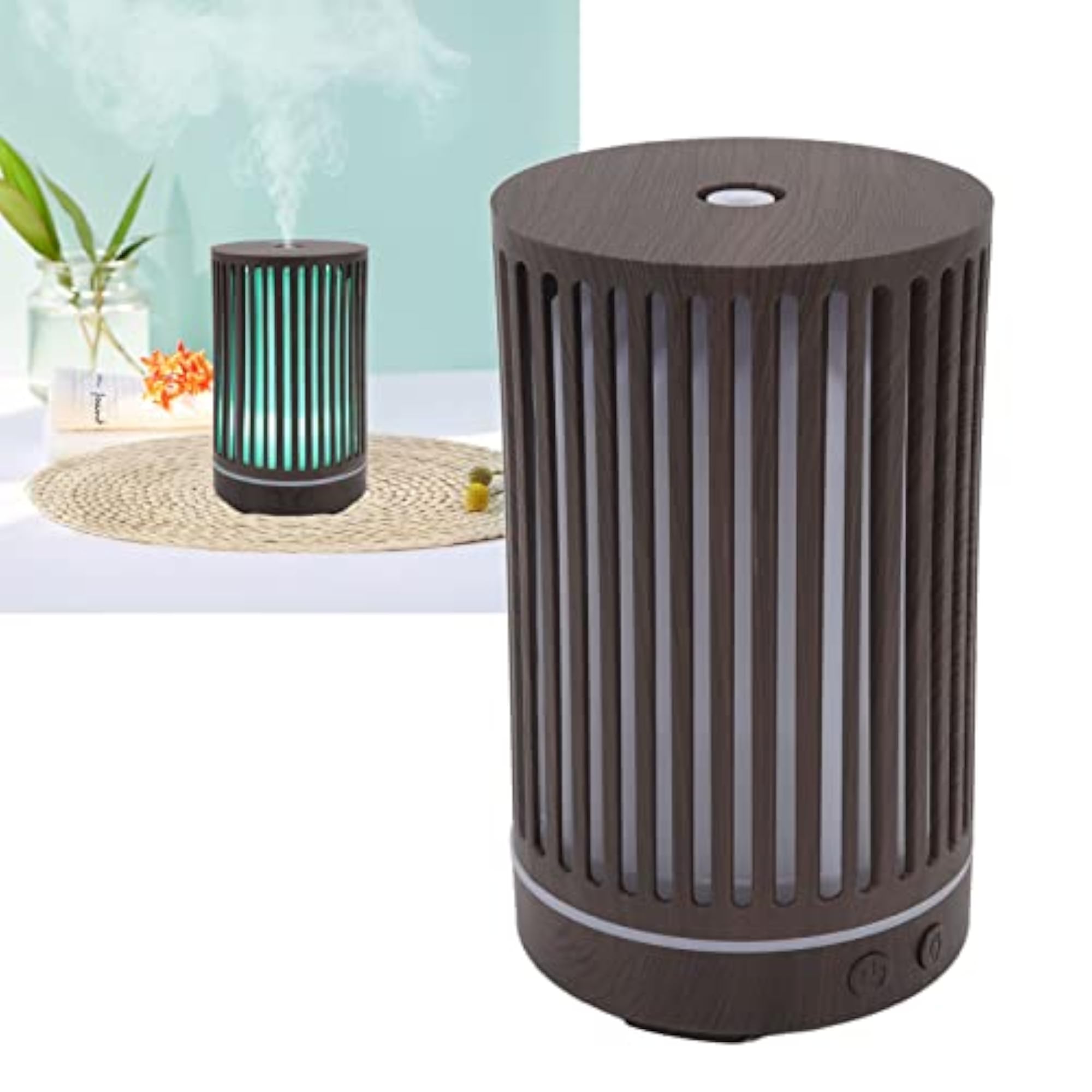 Wood Grain Aroma Humidifier, Remote Control Essential Diffuser