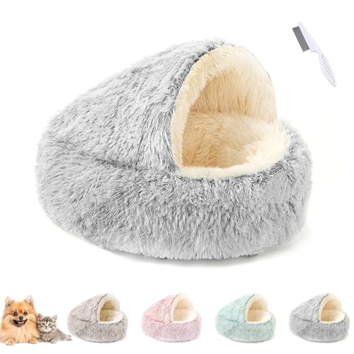 Cozy Cocoon Dog Bed, Washable Cute Cat Cave Bed, Fluffy