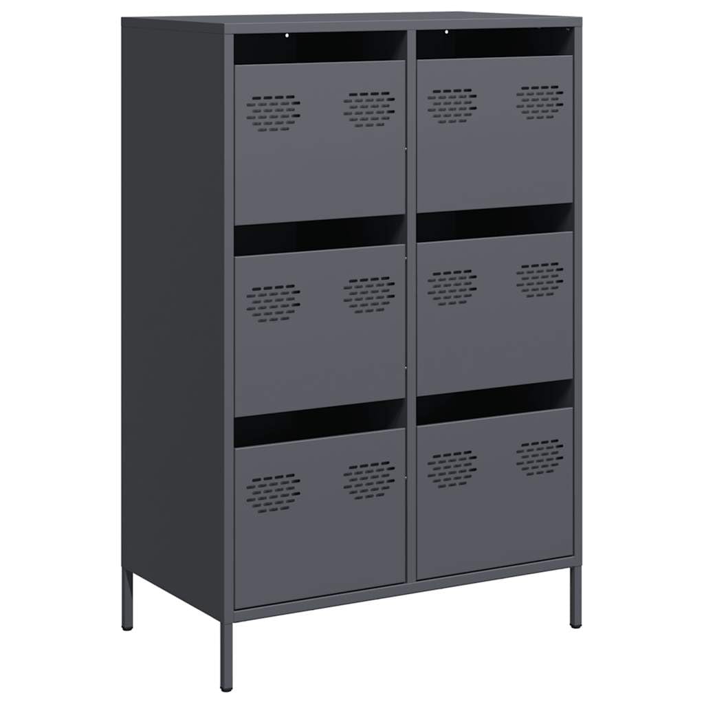 Armadietto alto, 68 x 39 x 101,5 cm, in acciaio, colore antracite