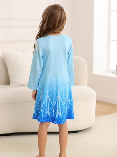 AmzBarley Princess Nightgown Girls Nightgowns for Toddler Kids Princess Pajamas Sleepwear Long Sleeve Nightie Nightdress4