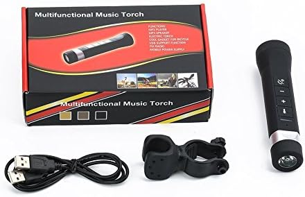 LED Flashlight Wireless Speaker Powerbank Handsfree Microphone 4 in 1 Combination Random Assembling Handle Night Light for Outdoor Cycling Hiking Climbing Sport & Camping