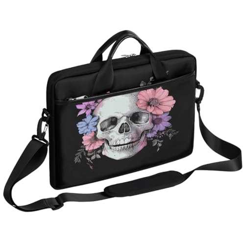 Bolso para laptop Retro Skull Flowers 15 pulgadas slim miniatura 1