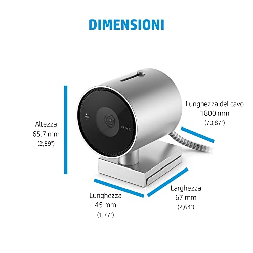 PC Webcam 950 4K Pro, Campo visivo da 103°, Riconoscimento facciale, Correzione Automatica Luminosità, Compatibile con Zoom, Teams, Twitch, Youtube, Windows 11, Chrome e macOS, Argento - Webcam - Immagine 4