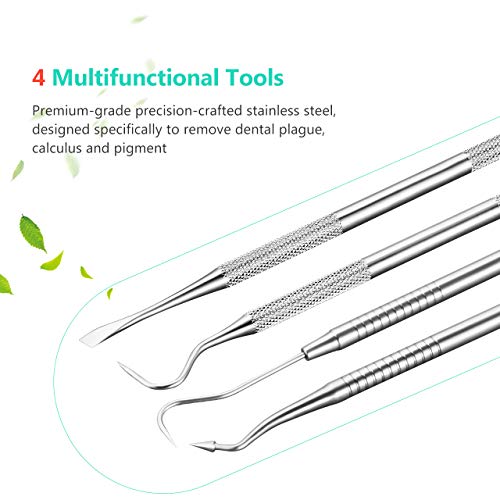 [UPGRADED]Dental Tools,ElleSye 10 PACK Stainless Steel Dental Pick Tongue Scraper,Dental Hygiene Kit Set,Teeth Tools Plaque Tartar Dental Scaler Tweezers Mouth Mirror for Personal & Pet Oral Care Use - Thumbnail 4