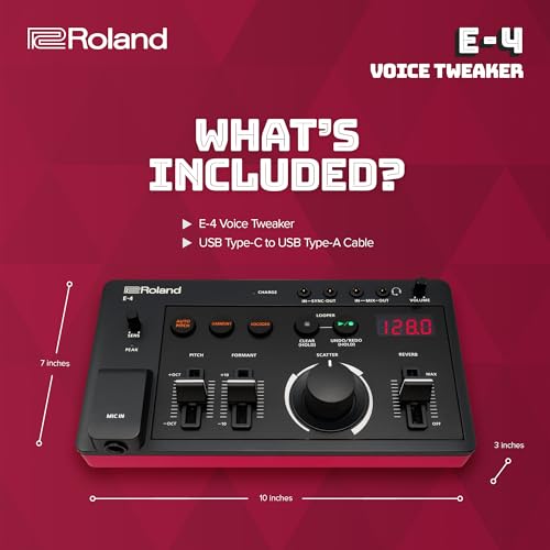 Roland AIRA Compact E-4 VOICE TWEAKER| Vocal Performance Tool with Powerful Voice Transformer Effects | Vocoder | Looper | Harmony | Auto Pitch | MIDI | For Singing & Vocal Artists, Black by Roland - Image 3
