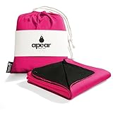 16-in-1 Compact Travel Blanket with Bag – Reversible, Ultra Soft Bamboo Airplane Blanket with Hidden Pocket - Packable for Flights, Camping, Picnic, Travel Essentials (Pink/Black)