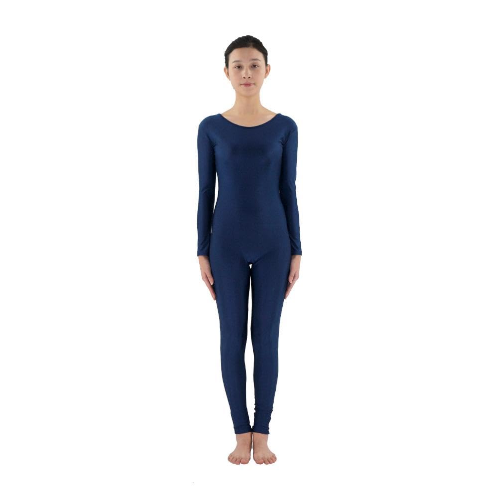 NIVAA Men Women Fashionable Long Sleeves Dark Blue Spandex Bodysuit Catsuit Gymnastic Dance Costume Adult Unitard XXXL-picture-35