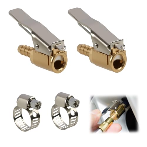 Wvxilyr 2 Pièces 6mm Adaptateurs de Valve de Pneu pour Voiture, Mandrin d'air en Laiton, Connecteur de Pompe de Gonflage, Embout pour Compresseur Pneumatique, Compatible avec Voitures et Camions