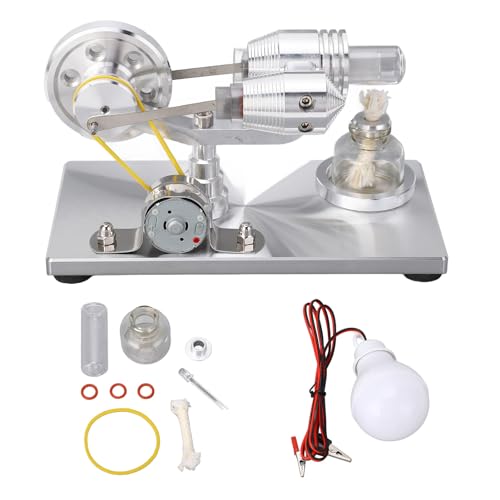 Moteur Stirling éducatif en acier - Décoration de bureau animée et expérience de physique