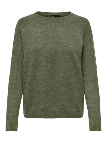 ONLY Damen Onllesly Kings L/S Knt Noos Pullover 15170427 ,Grün (Kalamata Melange) ,3XL