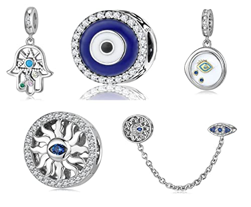 Aiegnos Evil Eye Charms And Hamsa Charms For Bracelet Necklace #TOP16