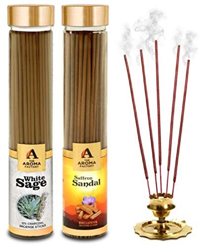 Image of The Aroma Factory White Sage & Kesar Chandan Agarbatti, Pack of 2