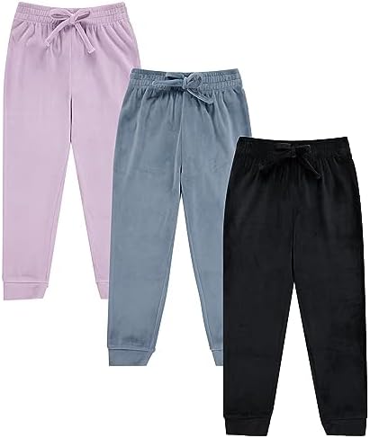 BTween girl's velour jogger pant set (3-pack) solid, tie-dye or camo