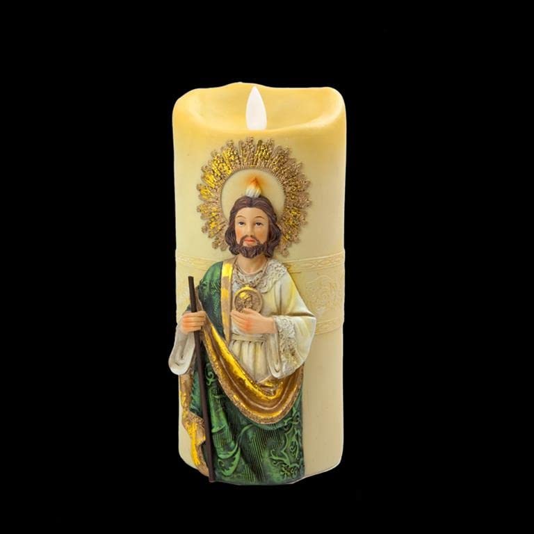 Bougie électrique San Judas 17cm veilleuse LED sanctuaire prière