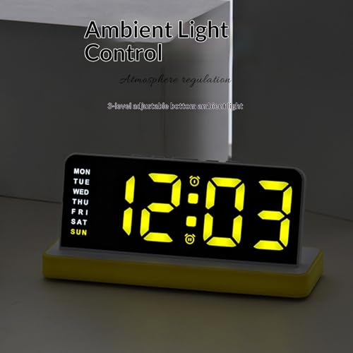 Horloges numériques LED avec réveil numérique de nuit et date - 7