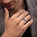 JEWPER Tungsten Rings for Men 8mm Black/Silver/Gold Fashion Promise Wedding Band Hammered Groove Meteorite Orbo Carbide Beveled Polished Edge Comfort Fit(9)