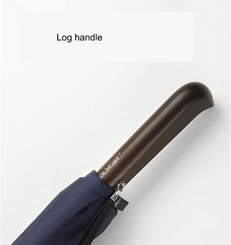 XYNSNDB Ombrello Ombrello da Golf Ombrello da Bastone da Lavoro retrò con Manico in Legno 24 Ossa Ombrello ventilato con baldacchino Antivento (Blu : Schwarz)
