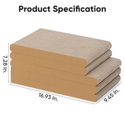 FUKUMARU 2 Packs Replacement Cat Scratcher, Reversible Replacement Refills Cat Scratch Boards for L Shaped Scratching Pad 26.8 Inch ST01 by FUKUMARU - Image 3