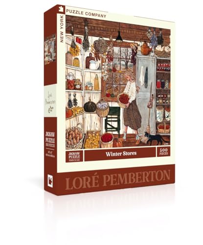 New York Puzzle Company - Loré Pemberton Winter Stores - 500 Piece Jigsaw Puzzle for Adults by Loré Pemberton
