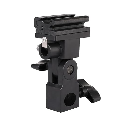 FILFEEL Camera Fill Light Głowica Statywu Uchwyt Lampy Błyskowej ze Stopu Aluminium z Otworem na parasolkę i zdejmowaną konstrukcją (Typ B)