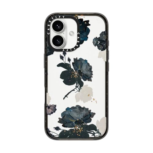 CASETiFY CpNg iPhone 16 P[X [X / 2.5m̗NA (MILKi4{) / CX[dɑΉ] - White And Black Floral - NA ubN