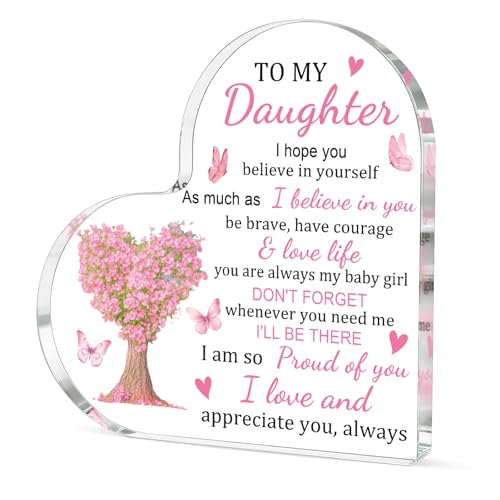 Mothers Day Gift for Daughter From Mom Daughter Plaque Daughter Gifts for Mothers Day Cute Desk Decor for Women To My Daughter From Dad Birthday Gifts for Daughter on Mothers Day Christmas