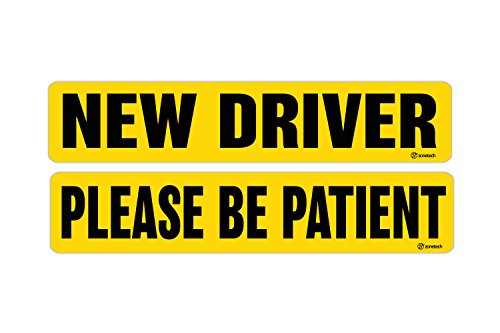 Zone Tech New Driver and Please BE Patient Magnet Reflective Magnetic Vehicle Car Sign