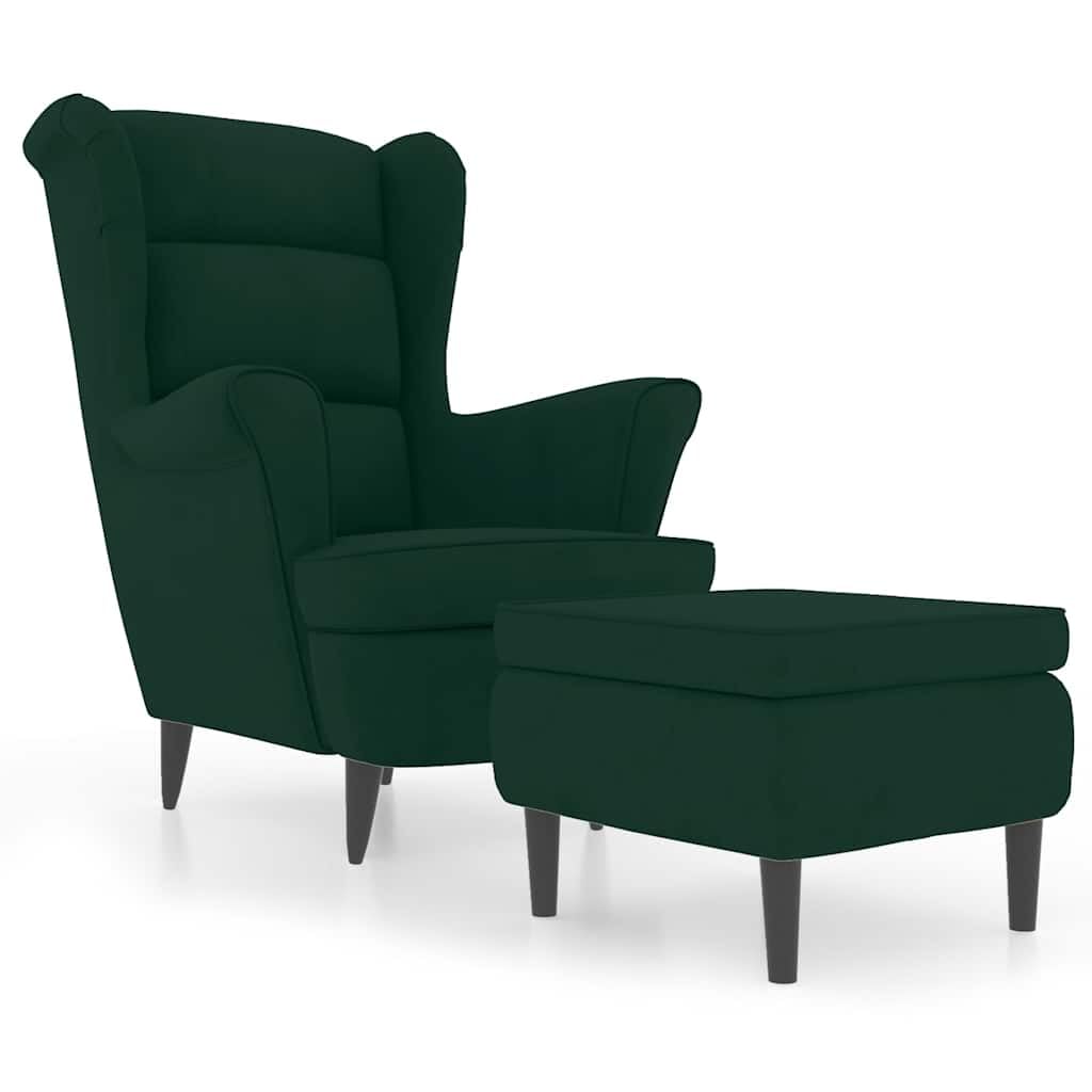 vidaxl fauteuil à oreilles avec tabouret