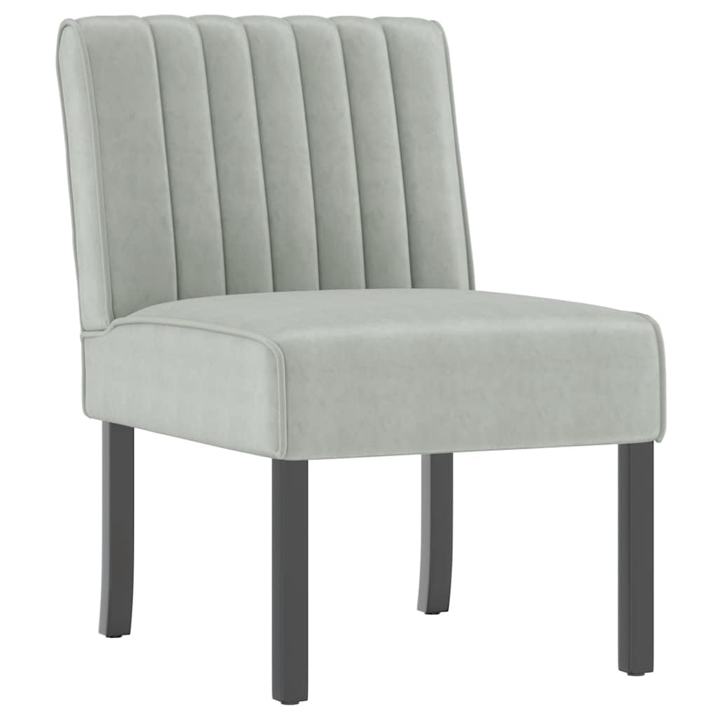 vidaXL Silla Tapizada, Butaca de Respaldo Alto, Sillón Sofá Auxiliar de Descanso, Silla Decorativa para Salón Dormitorio, Terciopelo Gris Claro