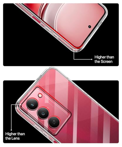 Image of WOW IMAGINE Transparent Back Cover Case for Realme 14x 5G | Realme Narzo 80x | Realme P3x | Raised Bumps for Full Device & Camera Protection Shockproof TPU Silicone Mobile Case - Transparent