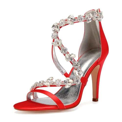 High Heel Wedding Shoes for Bride Open Toe Rhinestones Bridal Heeled Sandals Wedding High Heels product thumbnail 14