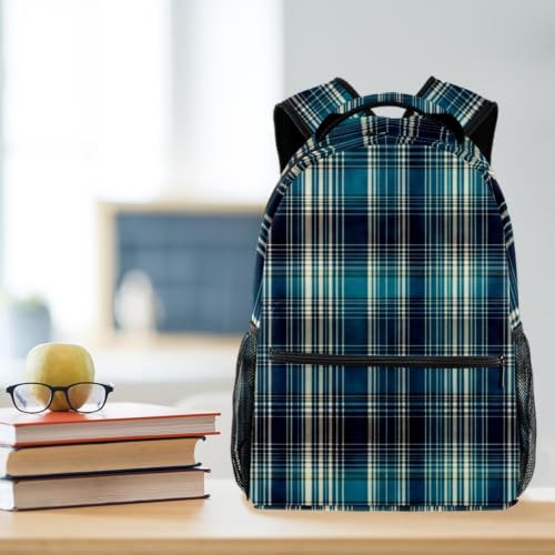Bolsa para laptop y libros estilo mochila escolar de mármol multicolor 5