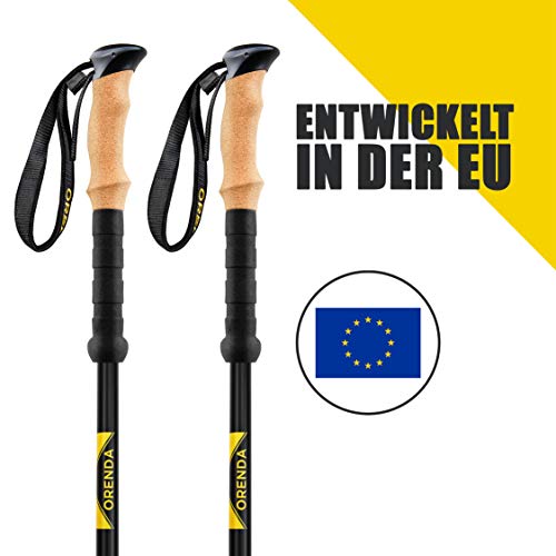 Orenda - Premium 100% Carbon Trekkingstöcke - verstellbar Wanderstöcke für Damen und Herren mit Korkgriff | Nordic Walking stöcke mit extra Gummipuffer und Tragebeutel - Image 7
