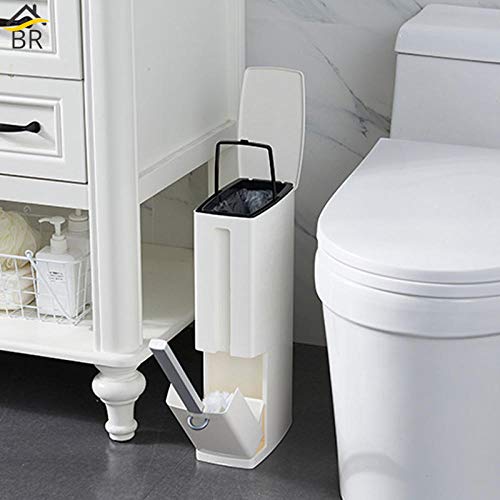 Cepillo de inodoro para basura integrado chocolate para optimizar el espacio en baños modernos 6